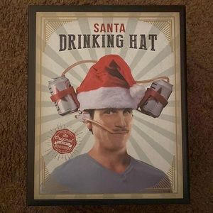 Santa drinking hat